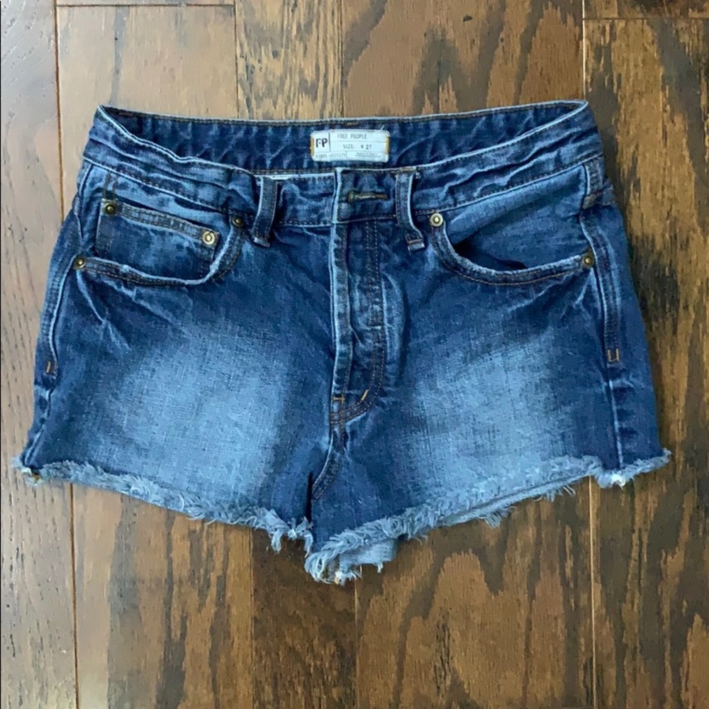 Free People button fly denim cut off Jean shorts